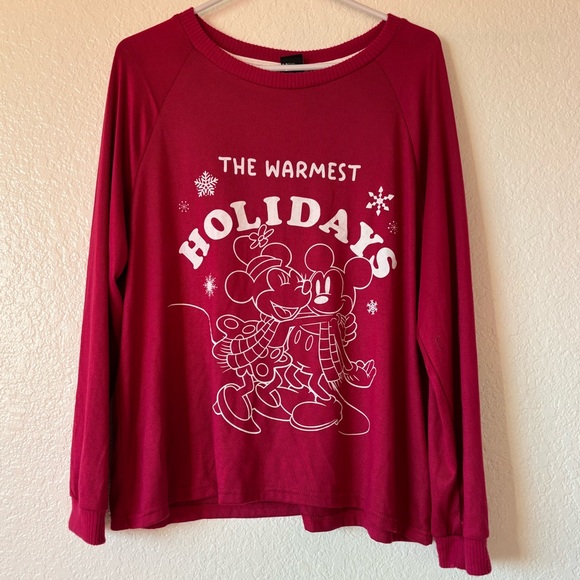 Disney Other - Disney Festive Pink Holiday Top size L (12-14)